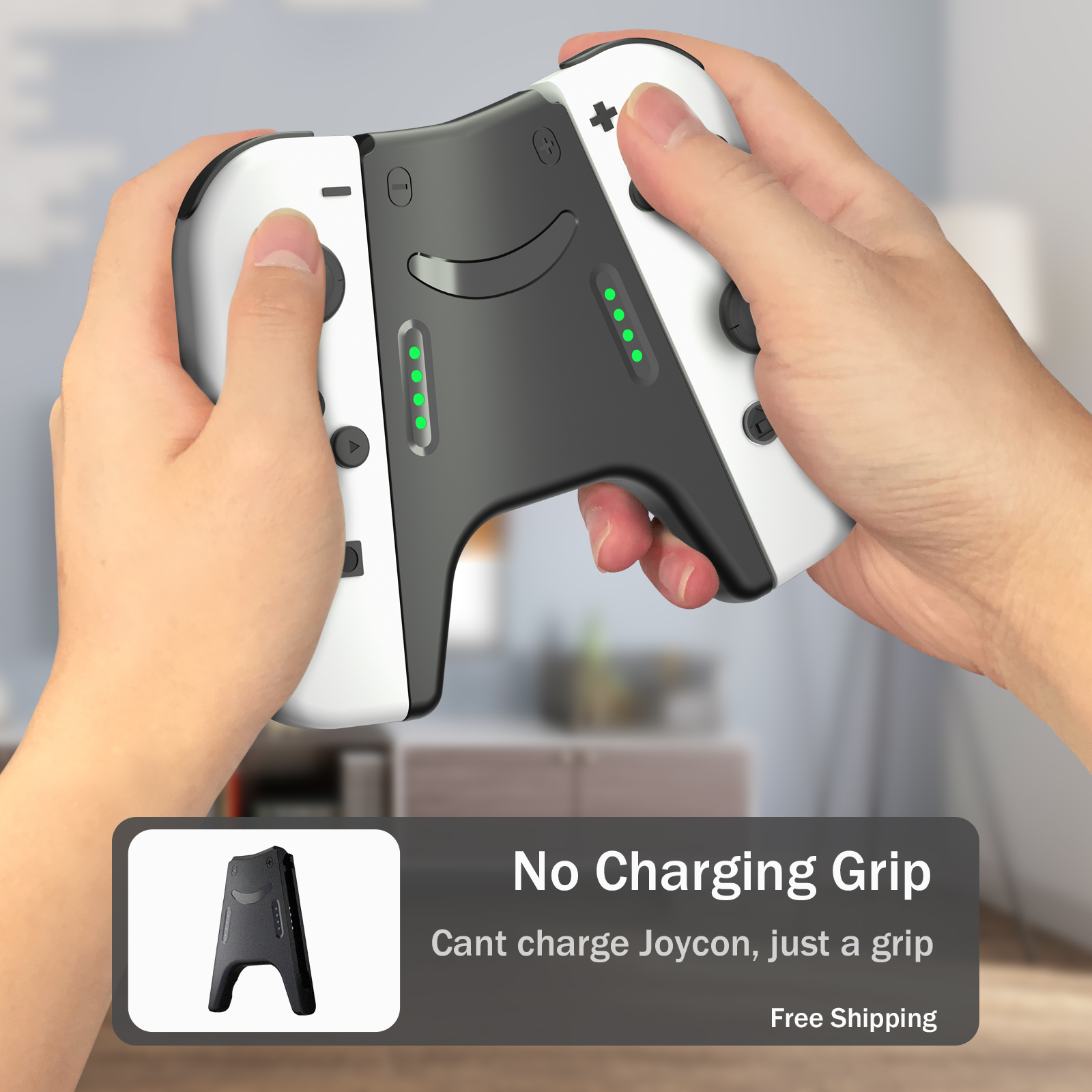 IINE No Charging Function Smiling Grip Rectangular Grip for Nintendo ...