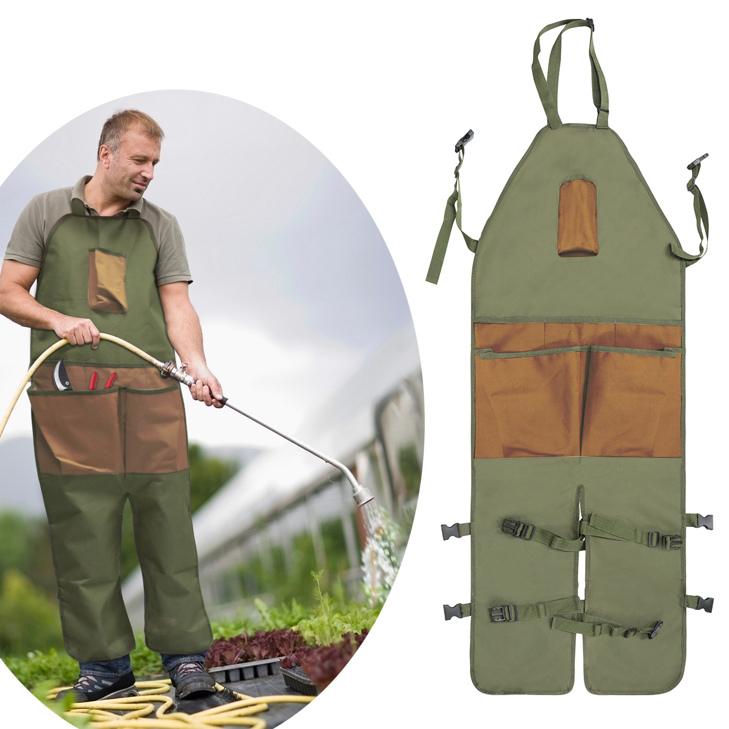 【READY STOCK】Garden Farm Apron Oxford Cloth Gardening Aprons with Tools ...