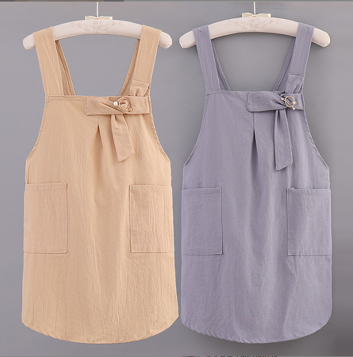 Ready Stock Apron women's cotton apron women's kitchen cooking apron ...