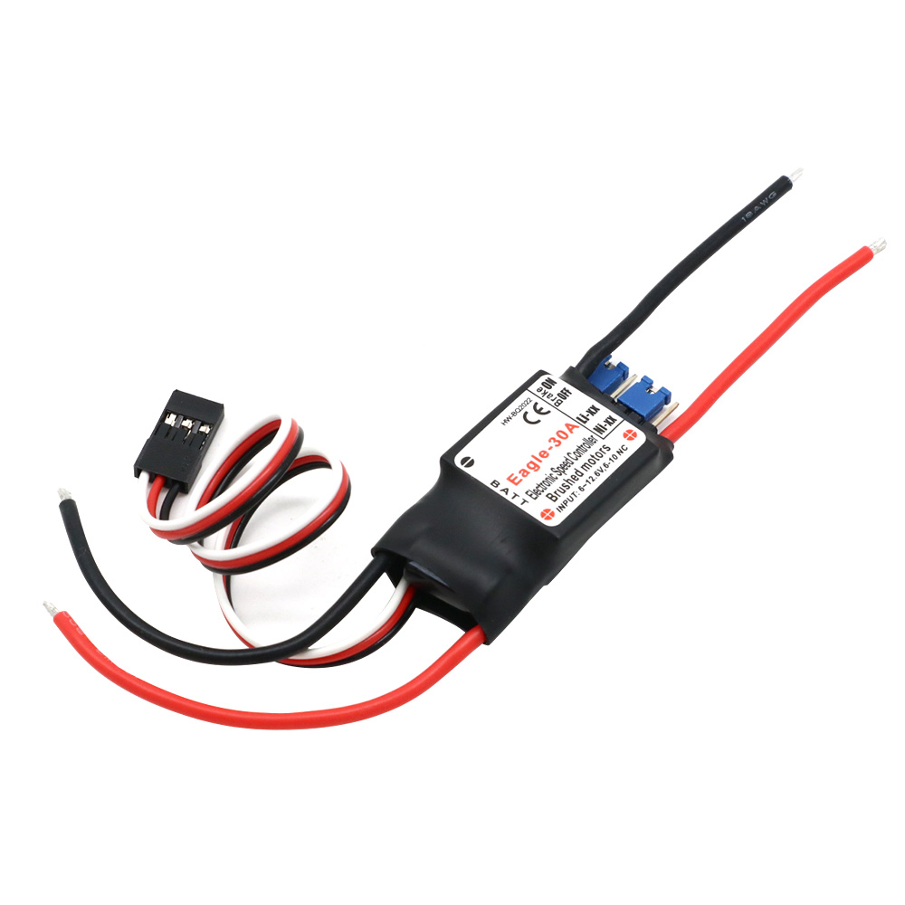 Rc 20A 30A 2-3S 1A/5V BEC Brushed ESC Speed Controller For RC Airplane ...