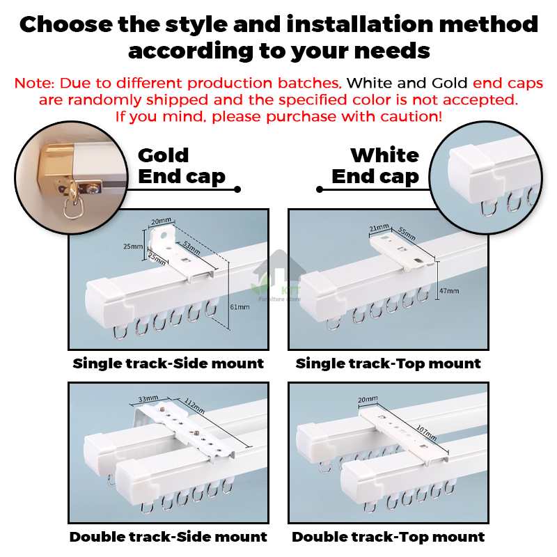 Langsir rod Curtain track rail Batang langsir Curtain rod extendable ...
