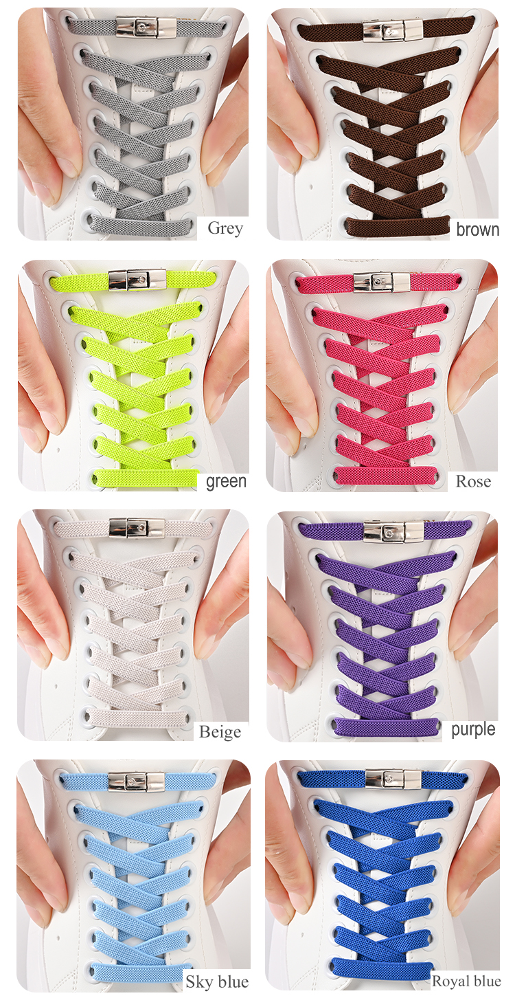 No Tie ShoeLaces Press Lock Shoe laces Without Ties Elastic ShoeLaces