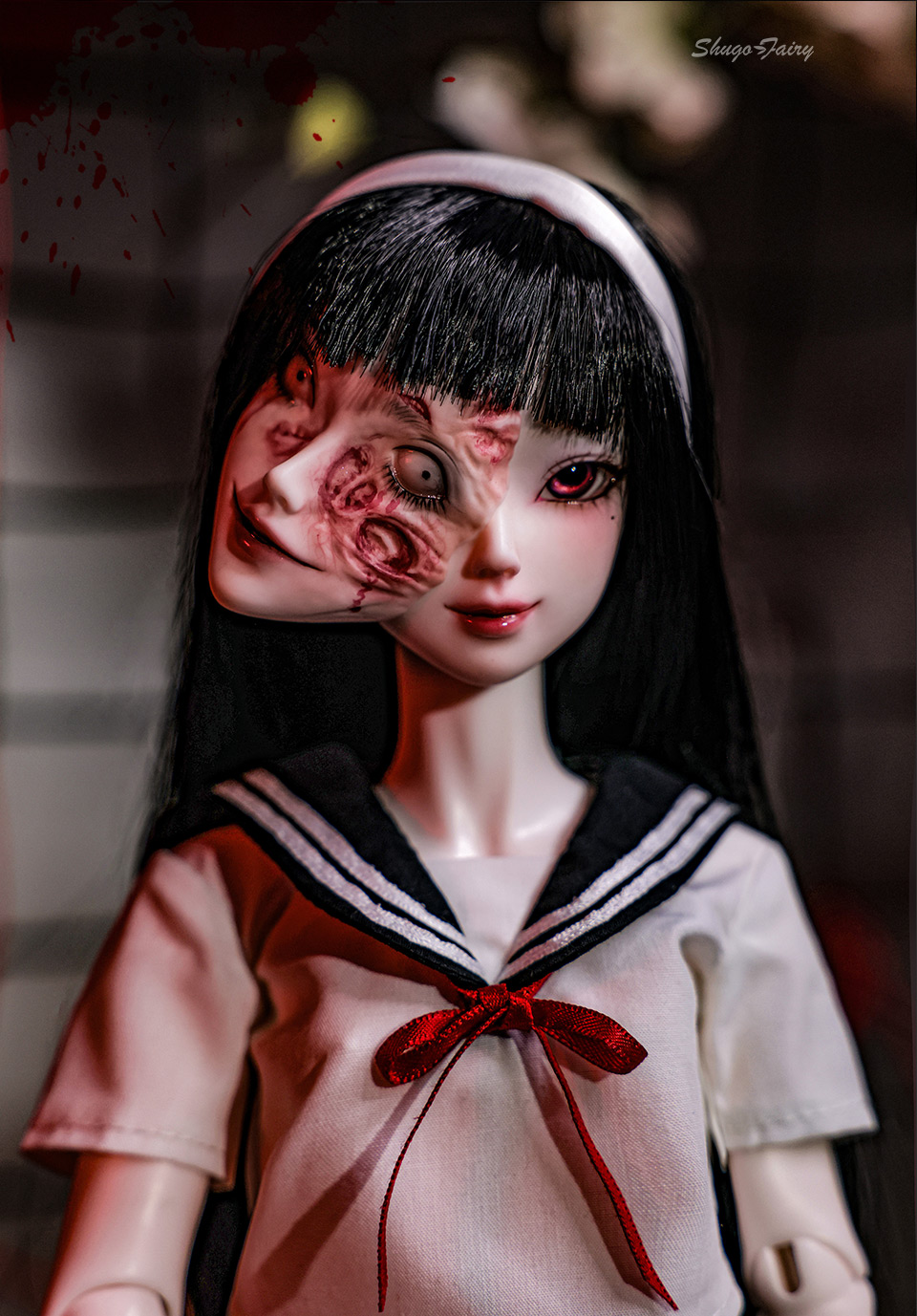 Mio 2th Tomie Doll Magnet Ghost Face BJD 1/4 Oueneifs Double Emotion ...