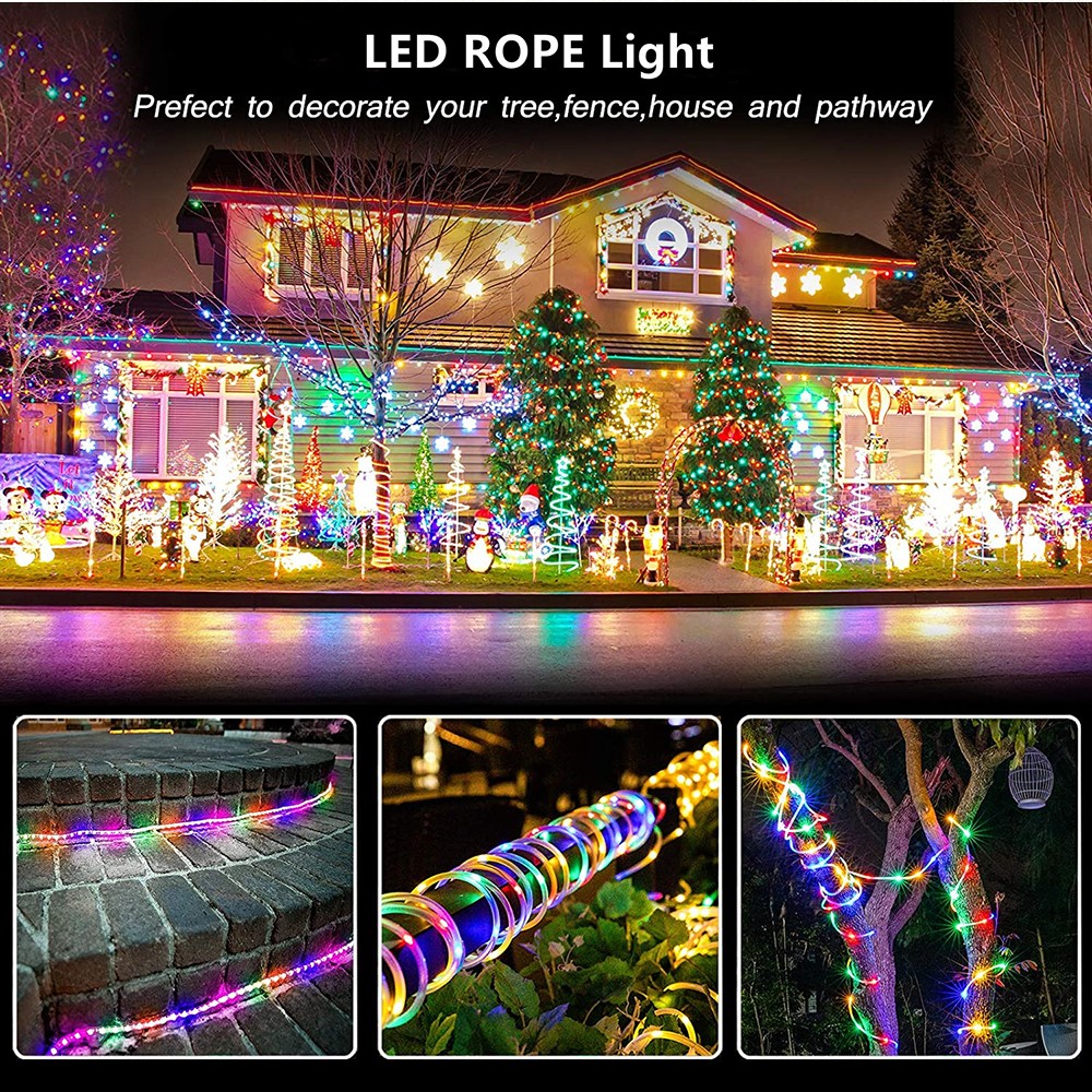 Solar LED String Light Outdoor Waterproof Lampu RAYA Solar Rope Tube ...