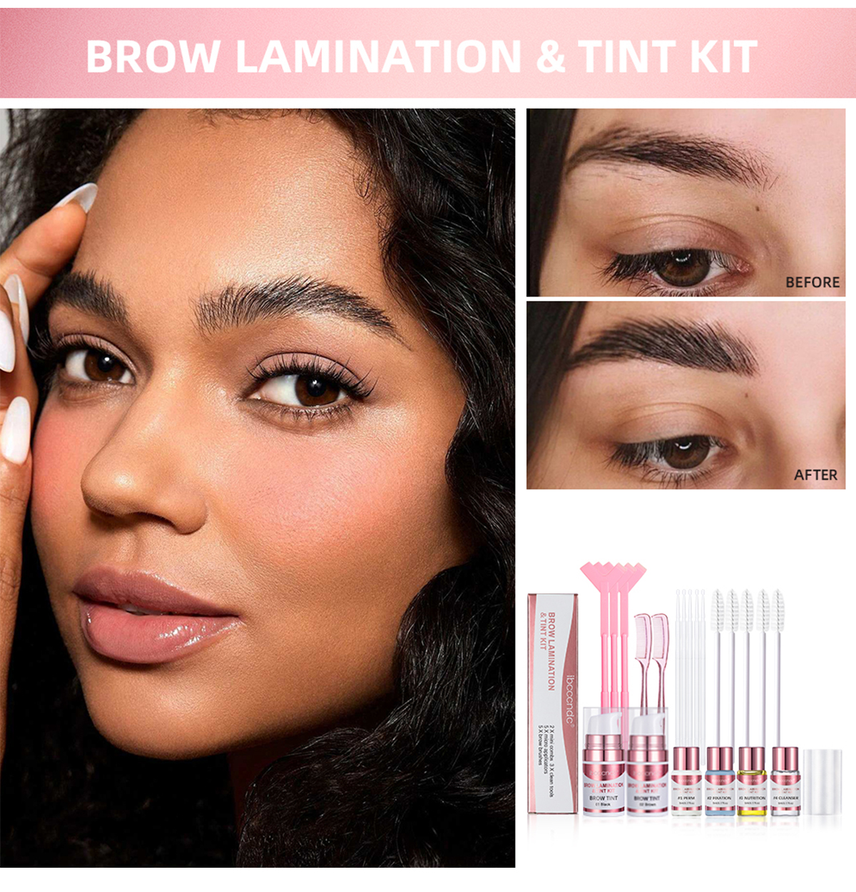 IBCCCNDC 2 Colors/set Brow Lamination Kit&Eyebrow Tint Dye Kit ,Eyebrow