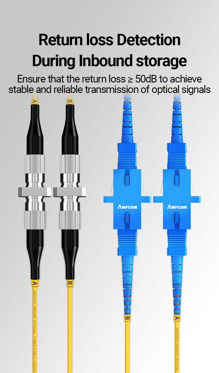 AMPCOM SC to FC UPC Fiber Optical Patch Cable Singlemode Duplex SMF 9 ...