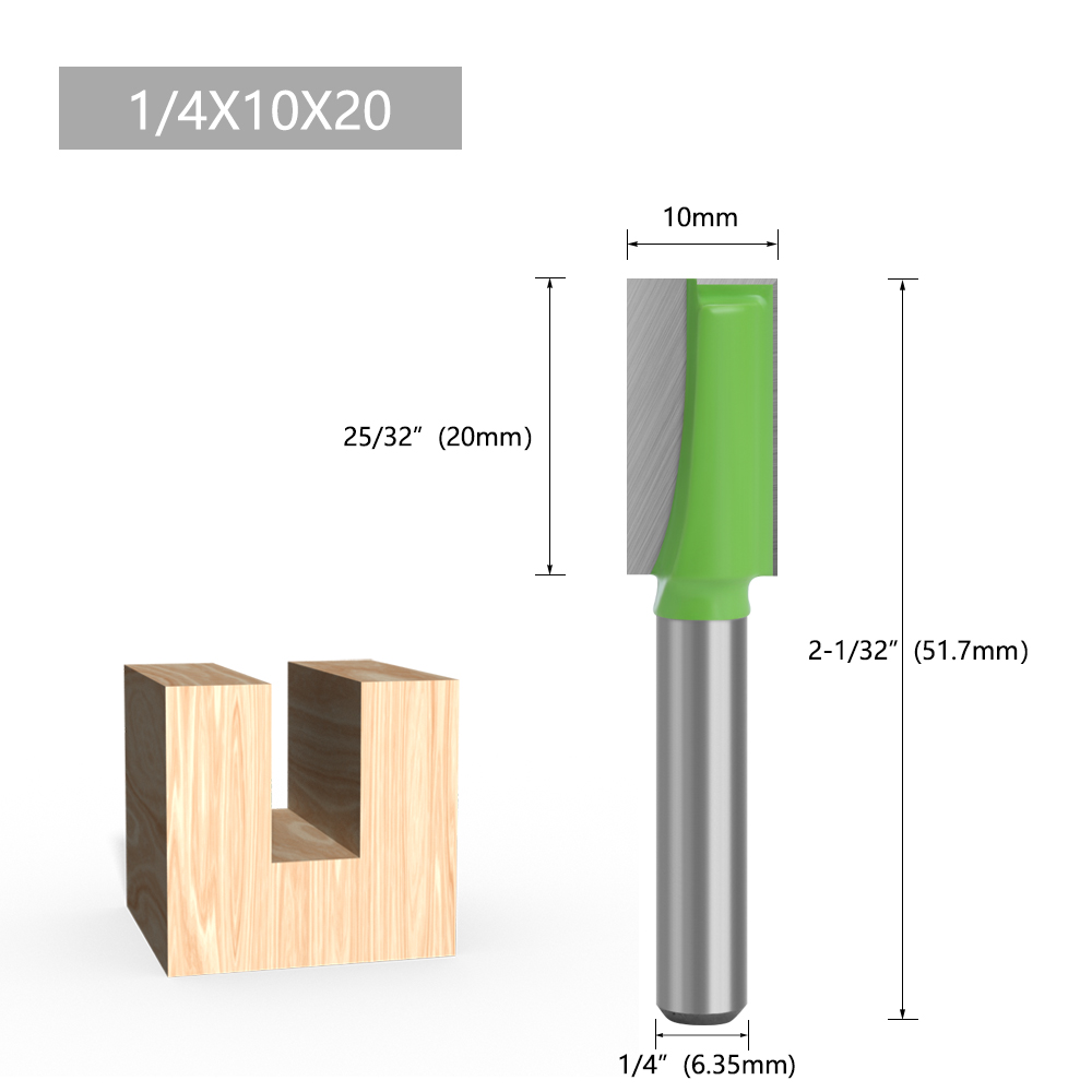 LAVIE 1/4 Shank Cleaning Bottom Bit Straight Router Bit set Clean ...
