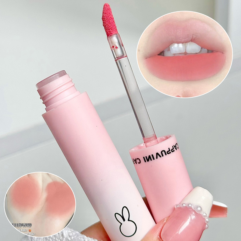 CAPPUVINI Pink Rabbit Liquid Lipstick Soft Matte Pink Nude lip clay ...