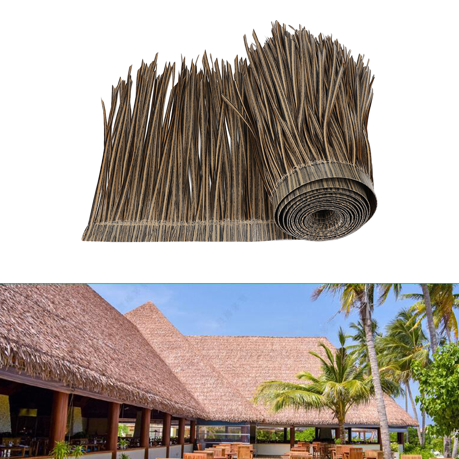 Straw Roof Thatch Panel Palm Thatch Roll Simulation Decoration ...