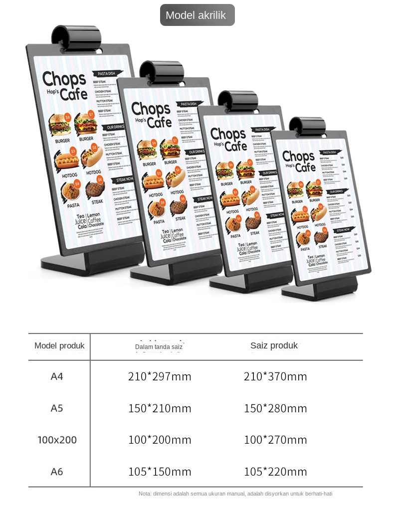 Restaurant Table Menu Poster Calendar Wooden Page Flip Table Card ...