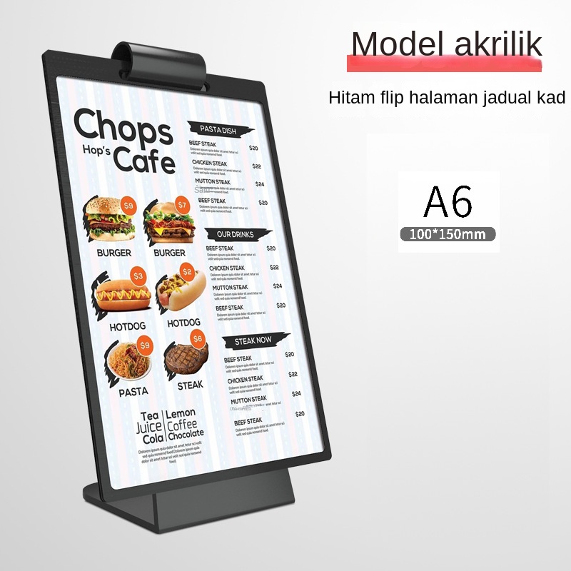 Restaurant Table Menu Poster Calendar Wooden Page Flip Table Card ...