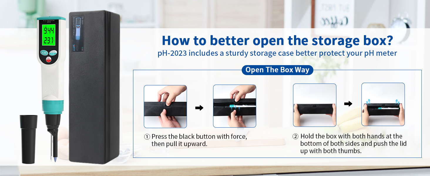 pH Meter for Food Processing, Waterproof Digital Food pH Meter with