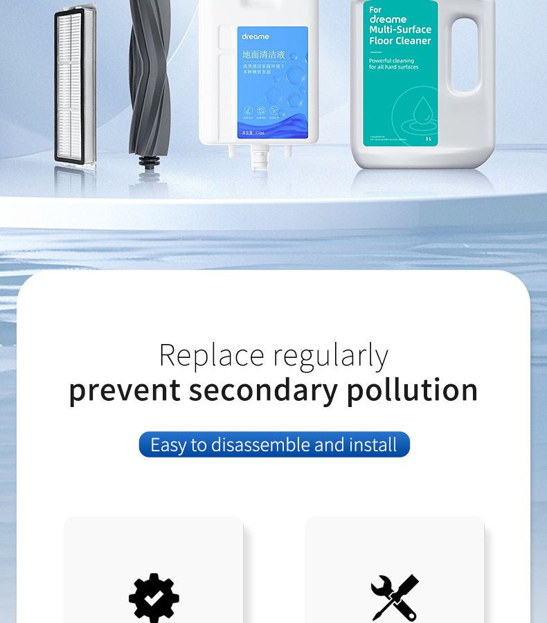 Brosse, Filtre & Serpillière Pour Dreame L20 Ultra - Pièces Détachées Robot Aspirateur - Neuf