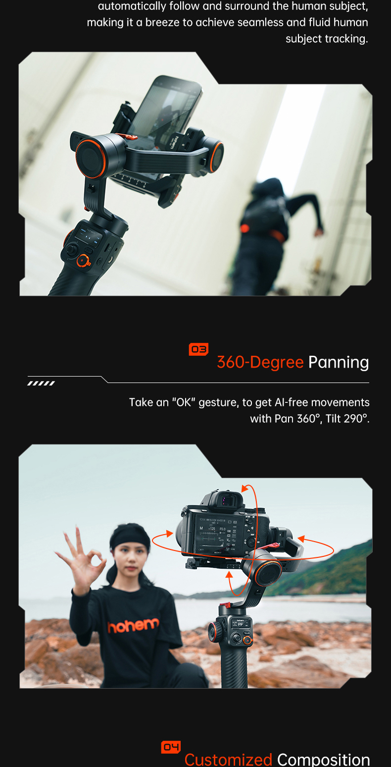 Hohem iSteady M6 Kit smartphone gimbal met lampje en AI-tracker