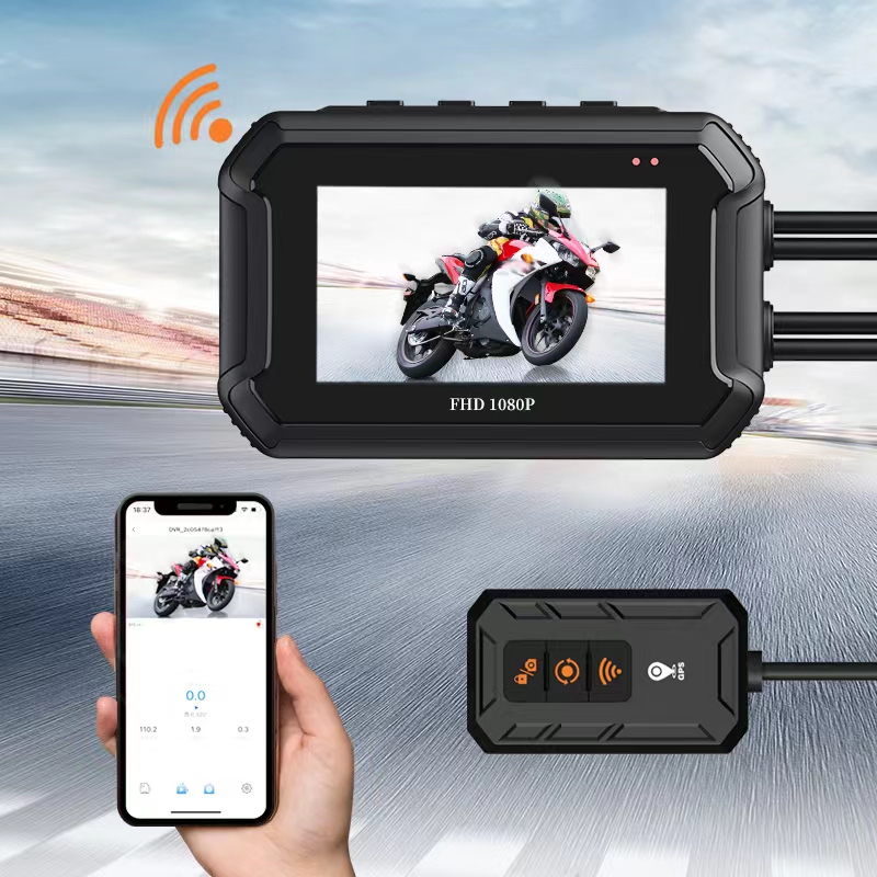 1080P Waterproof WIFI GPS Motorcycle Camera DVR Motorcycle Dashcam 3 ...