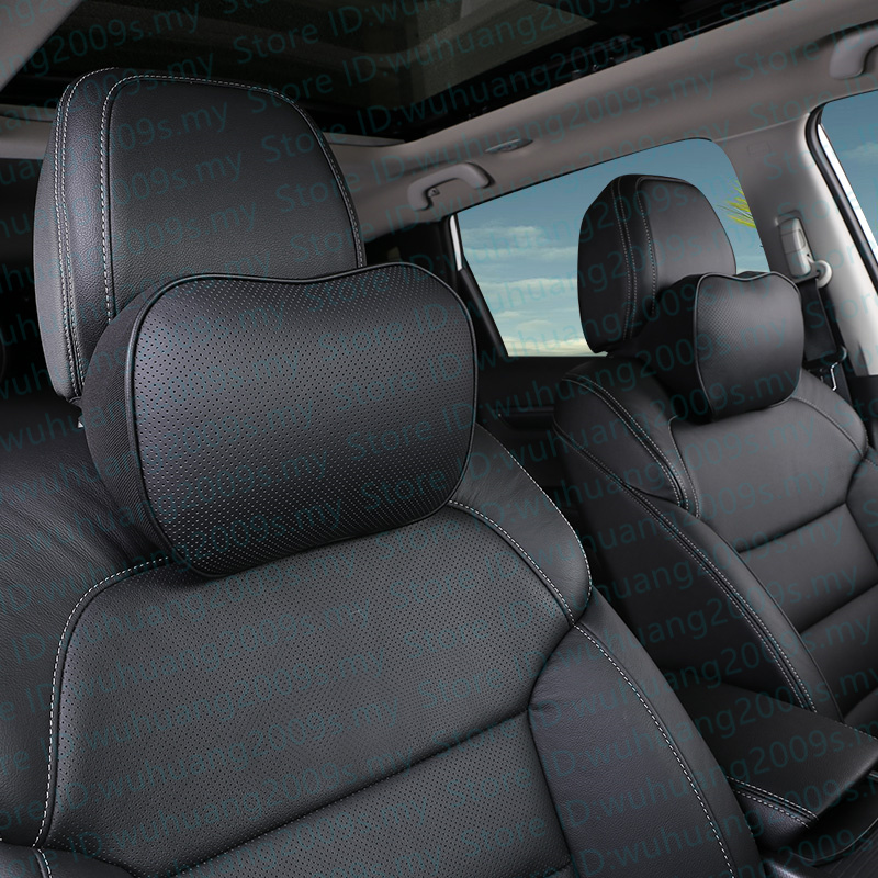 Honda Genuine Leather Headrest Lumbar Support Car Neck Pillow Memory