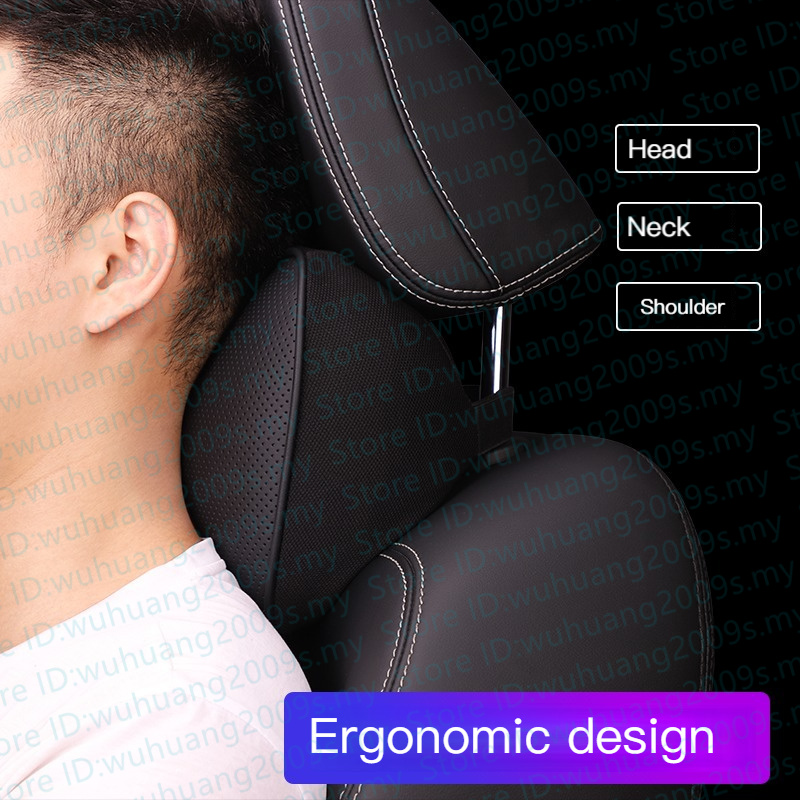 Honda Genuine Leather Headrest Lumbar Support Car Neck Pillow Memory