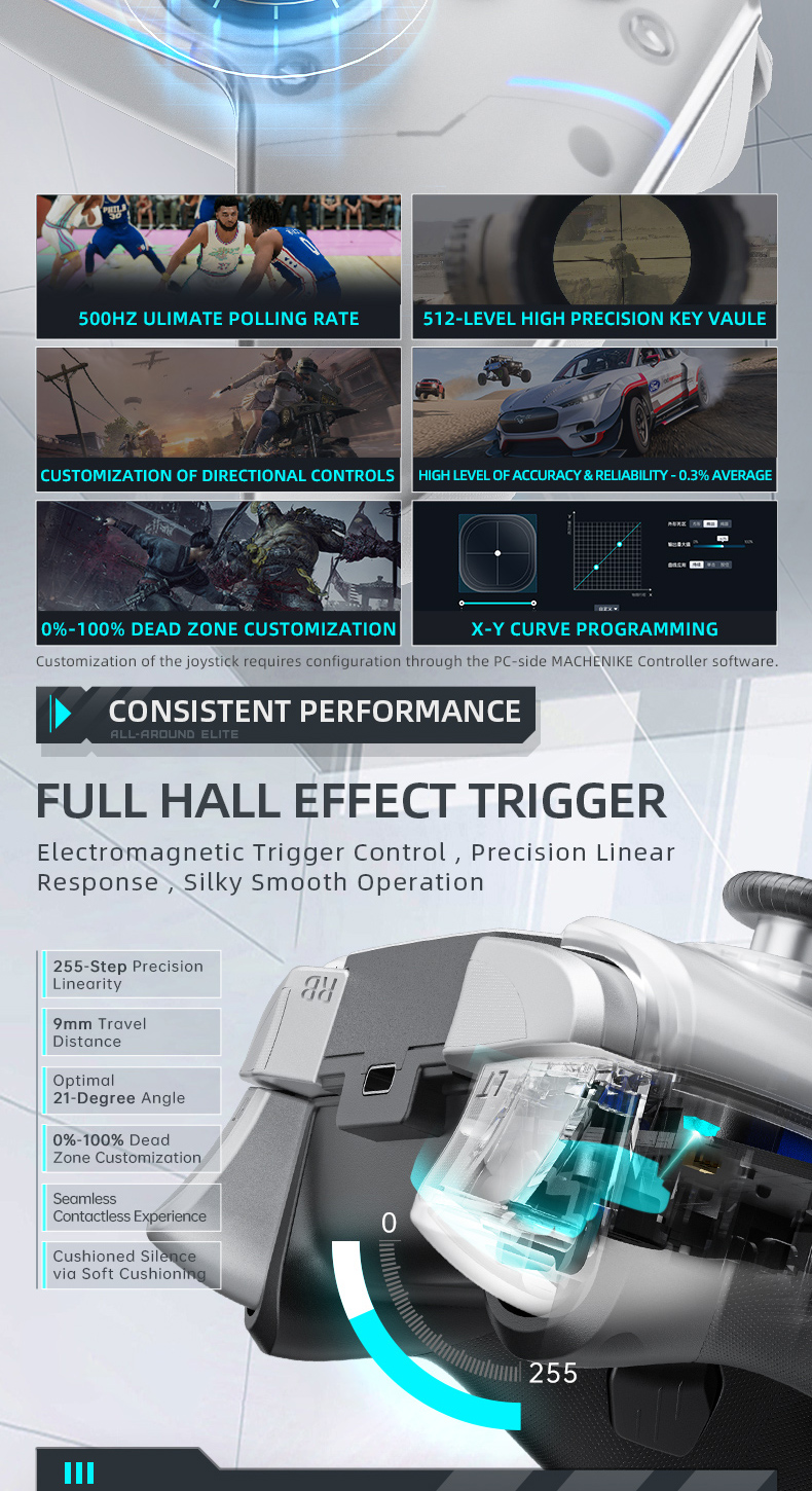 Machenike G5 Pro wireless gamepad controller Hall linear trigger ...