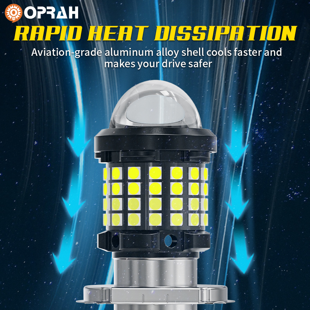 1PC Oprah Super Bright LED Motorcycle Light H4 H6 BA20D 3030 60SMD Hi ...