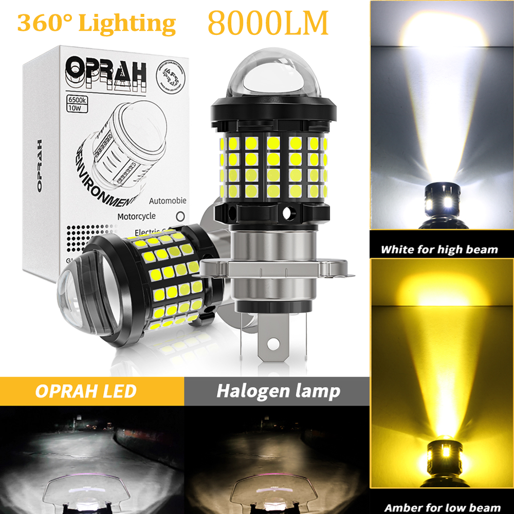 1PC Oprah Super Bright LED Motorcycle Light H4 H6 BA20D 3030 60SMD Hi ...