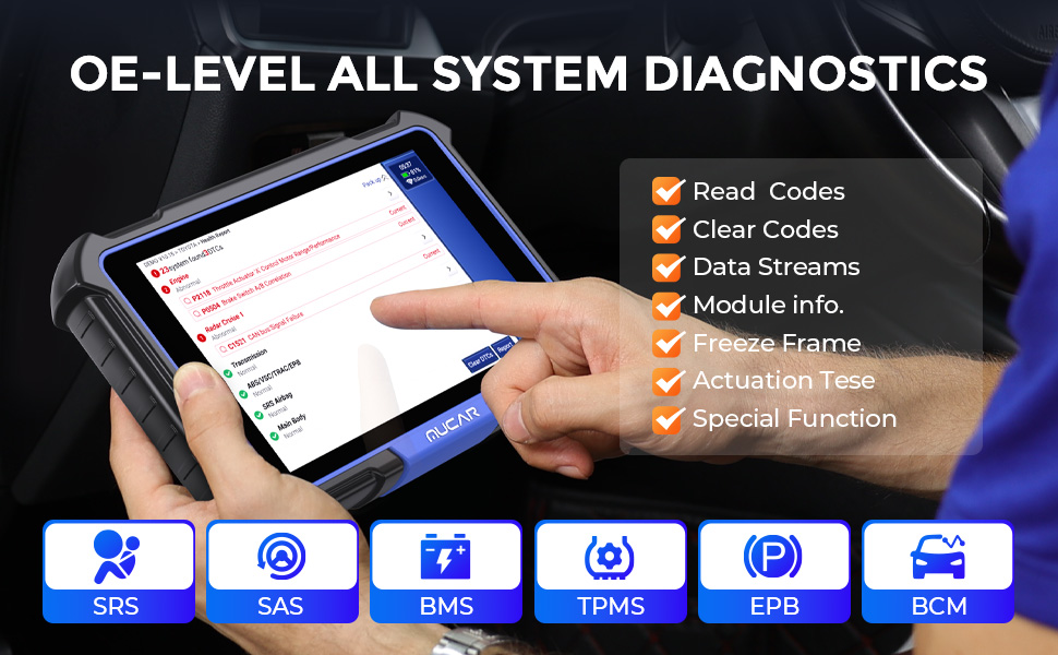 THINKCAR MUCAR VO8 Bi-Directional Scan Tool OEM Full Systems OBD2 ...