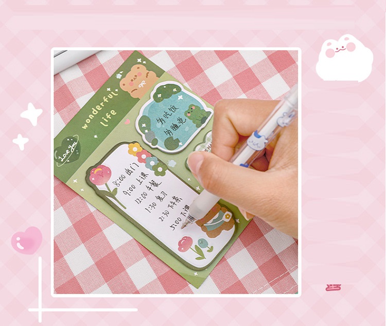 60PCS/Bag Cute Animal Sticky Notes Kawaii Memo Note Pads Cartoon ...