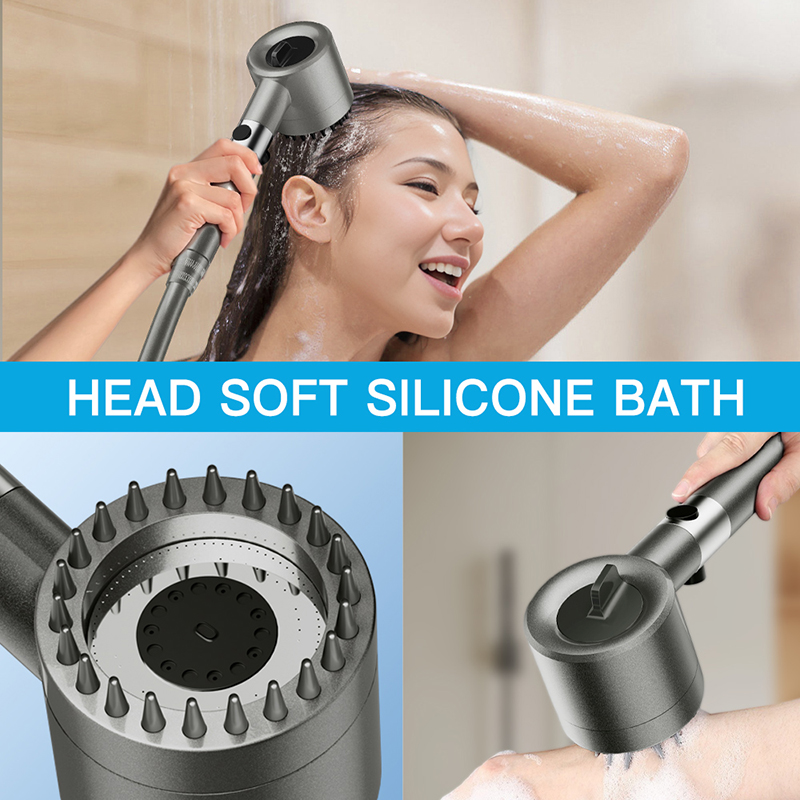 GONQIN Shower Head 3 Modes High Pressure Handheld Massage Showerhead ...