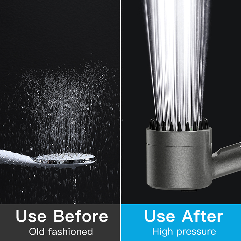 GONQIN Shower Head 3 Modes High Pressure Handheld Massage Showerhead ...
