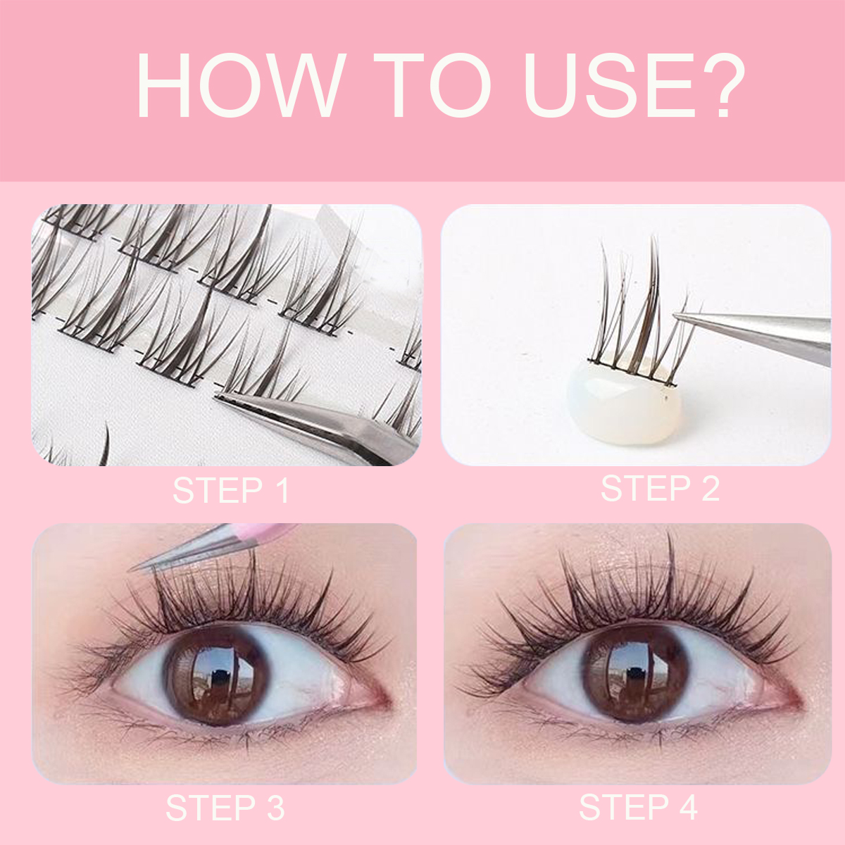 Lvcheryl (Free Glue) 120pcs Segmented Sunflower Eyelash Extensions for ...