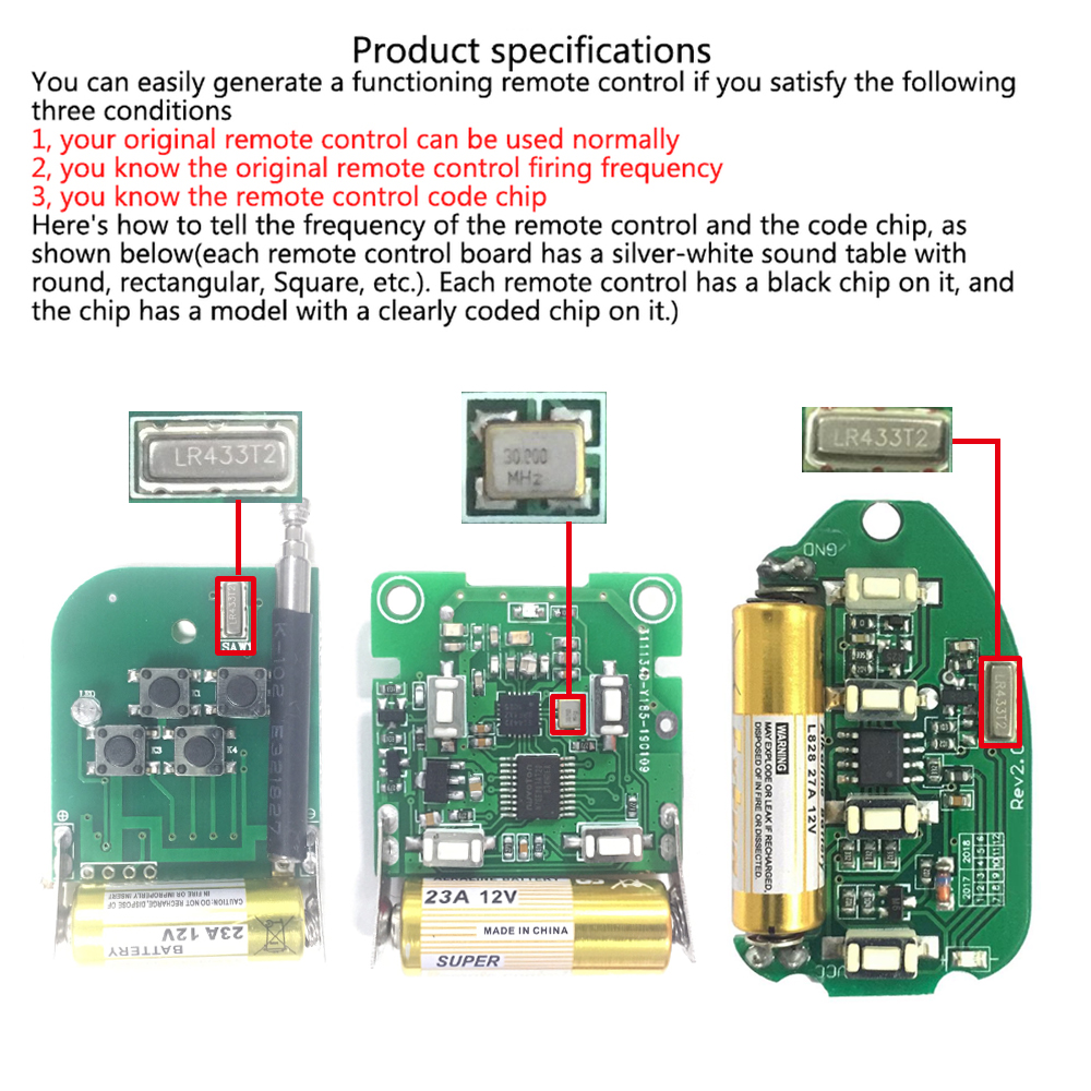 [Local Shipment] Smart Copy Duplicator 433mhz Remote Control 4 Button ...