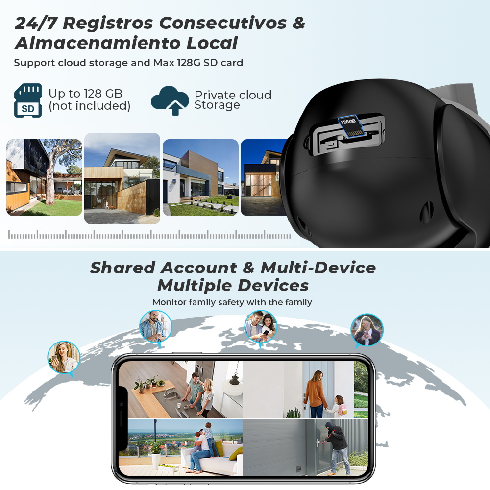 ANBIUX Dual Lens Two Directions 4K HD CCTV Camera Wireless Outdoor