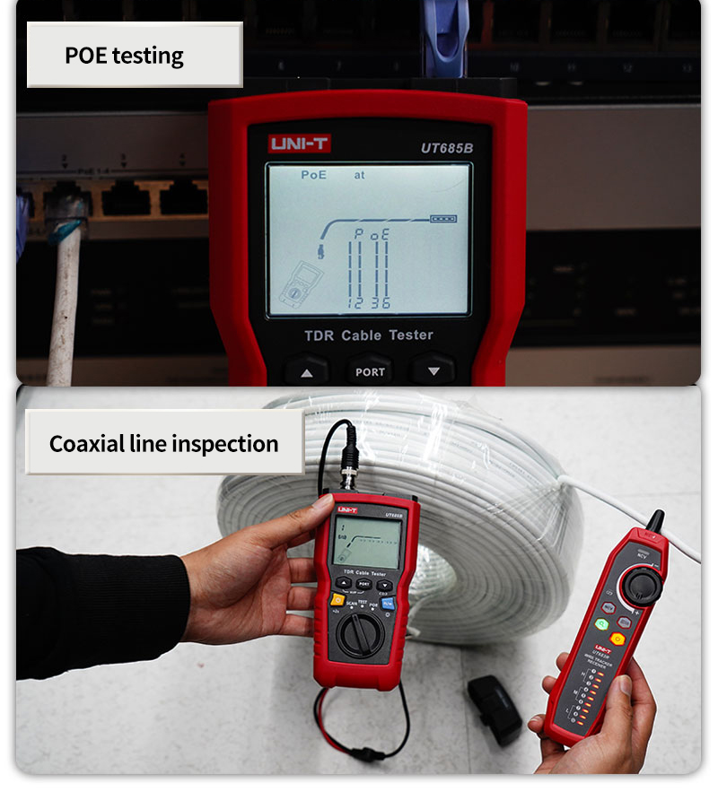 UNI-T UT685B KIT TDR Cable Tester 500m Cable Length Test POE Detection ...