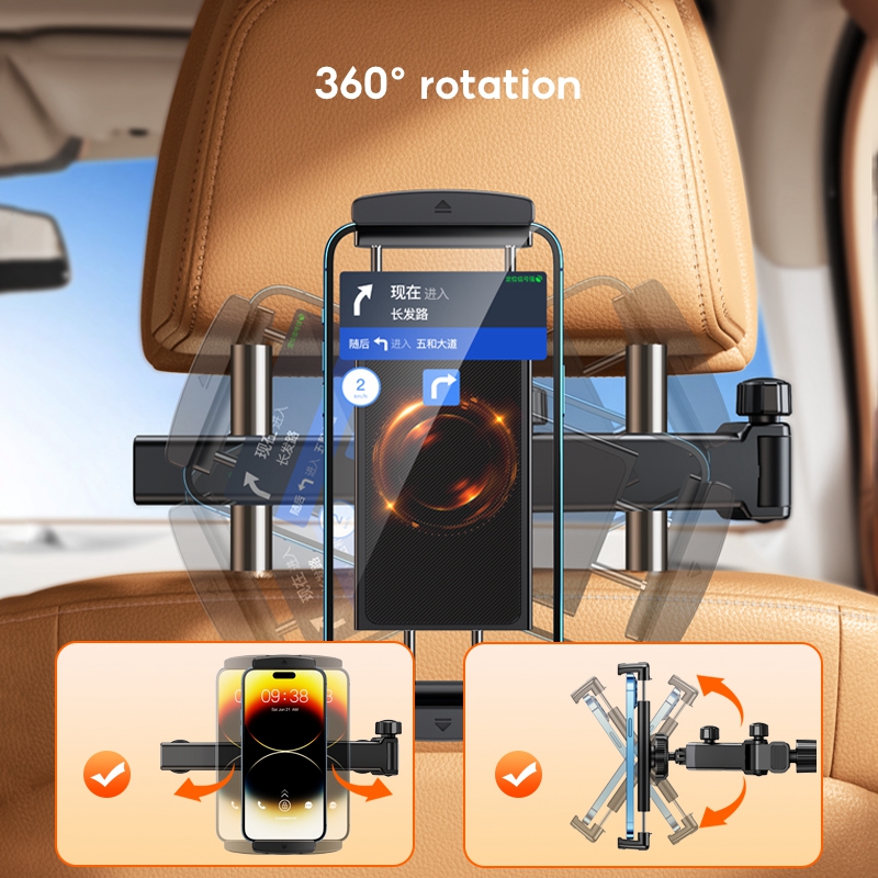OATSBASF Adjustable Headrest Tablet Holder Car Backrest Tablet Stand ...