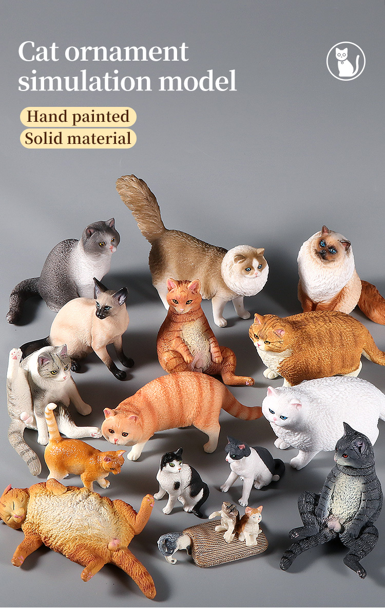 Simulation Cute Pet Cat Model Action Figures Siamese Sphynx Persian ...