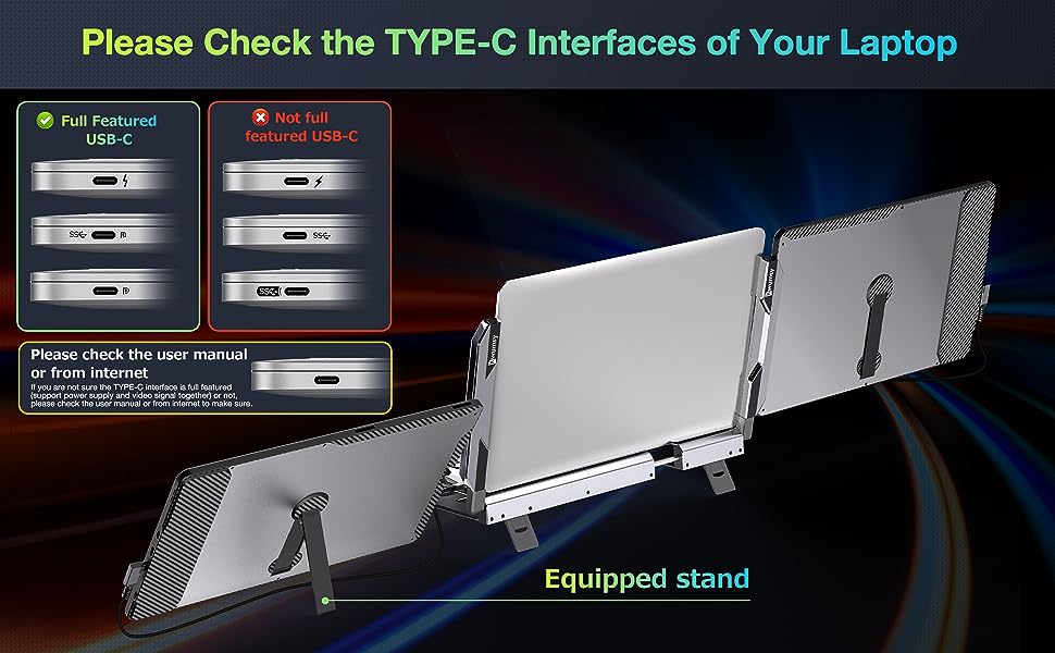 OFIYAA F2 14 inch rotatable dual screen computer screen extender laptop ...