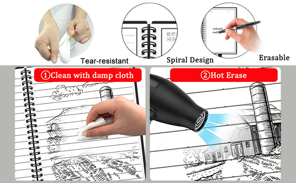 Smart Reusable Notebook - Reusable & Erasable Dot-Grid Eco-Friendly ...