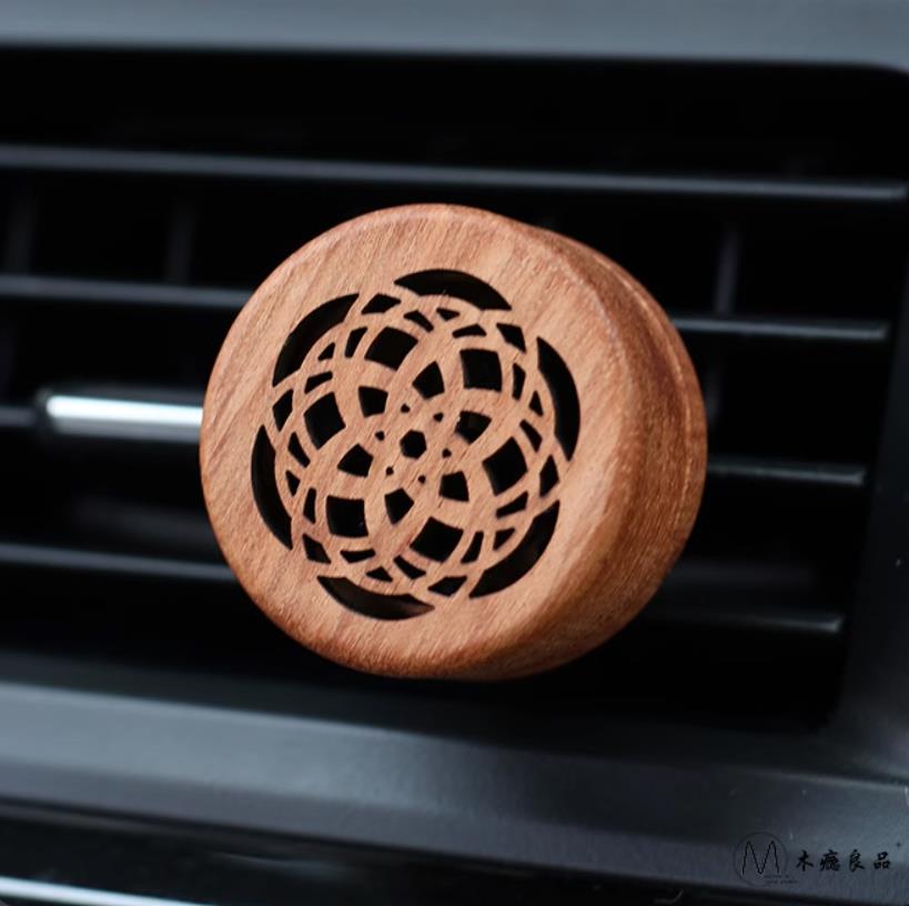 Car Rosewood Essential Oil Diffuser Wood with Vent Clip Aromatherapy ...