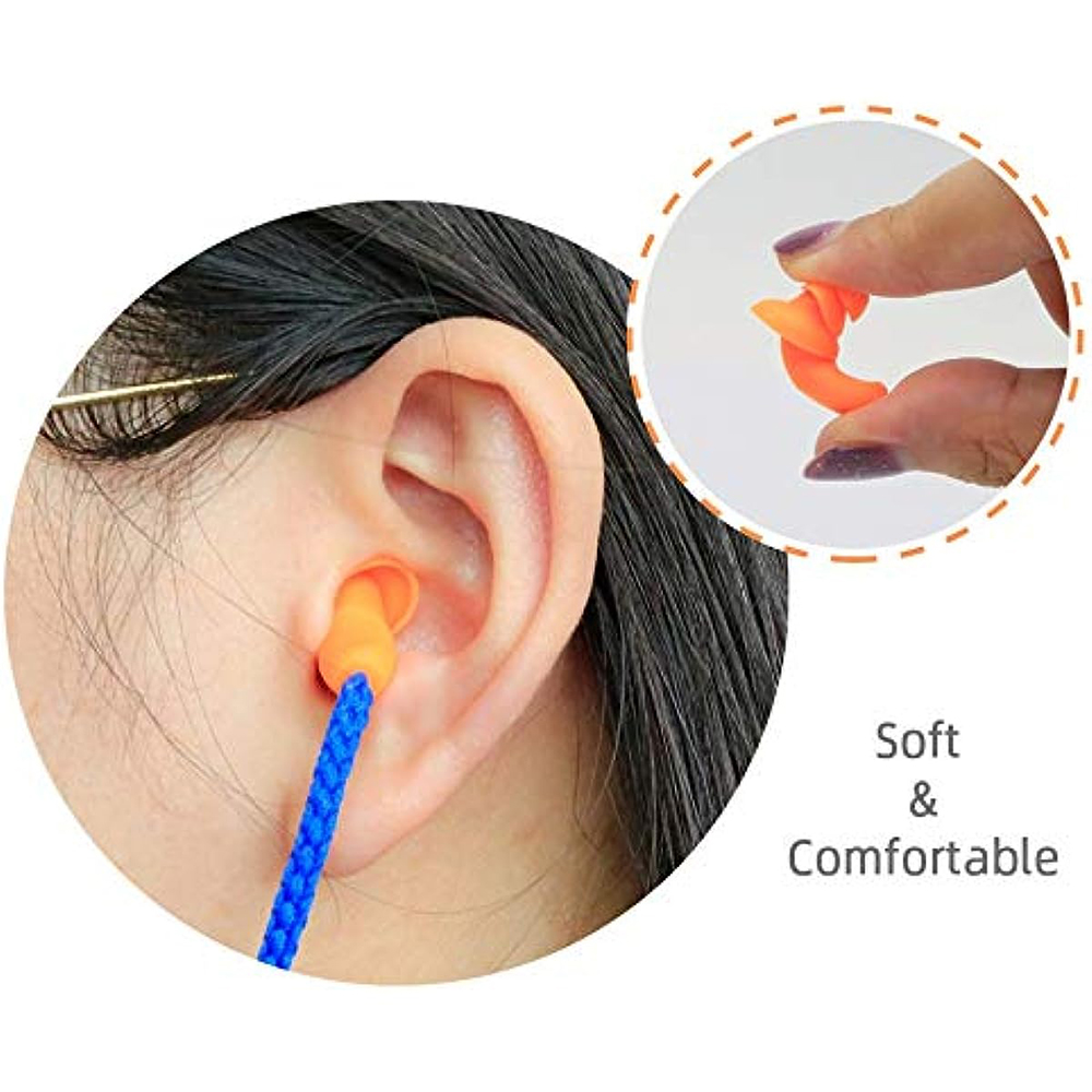 5/10/20/30 Pairs Corded Ear Plugs Reusable Silicone Earplugs with ...