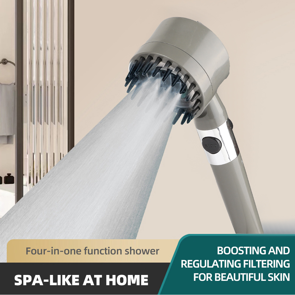 Shower Head Water Saving Black 3 Mode Adjustable High Pressure Shower ...