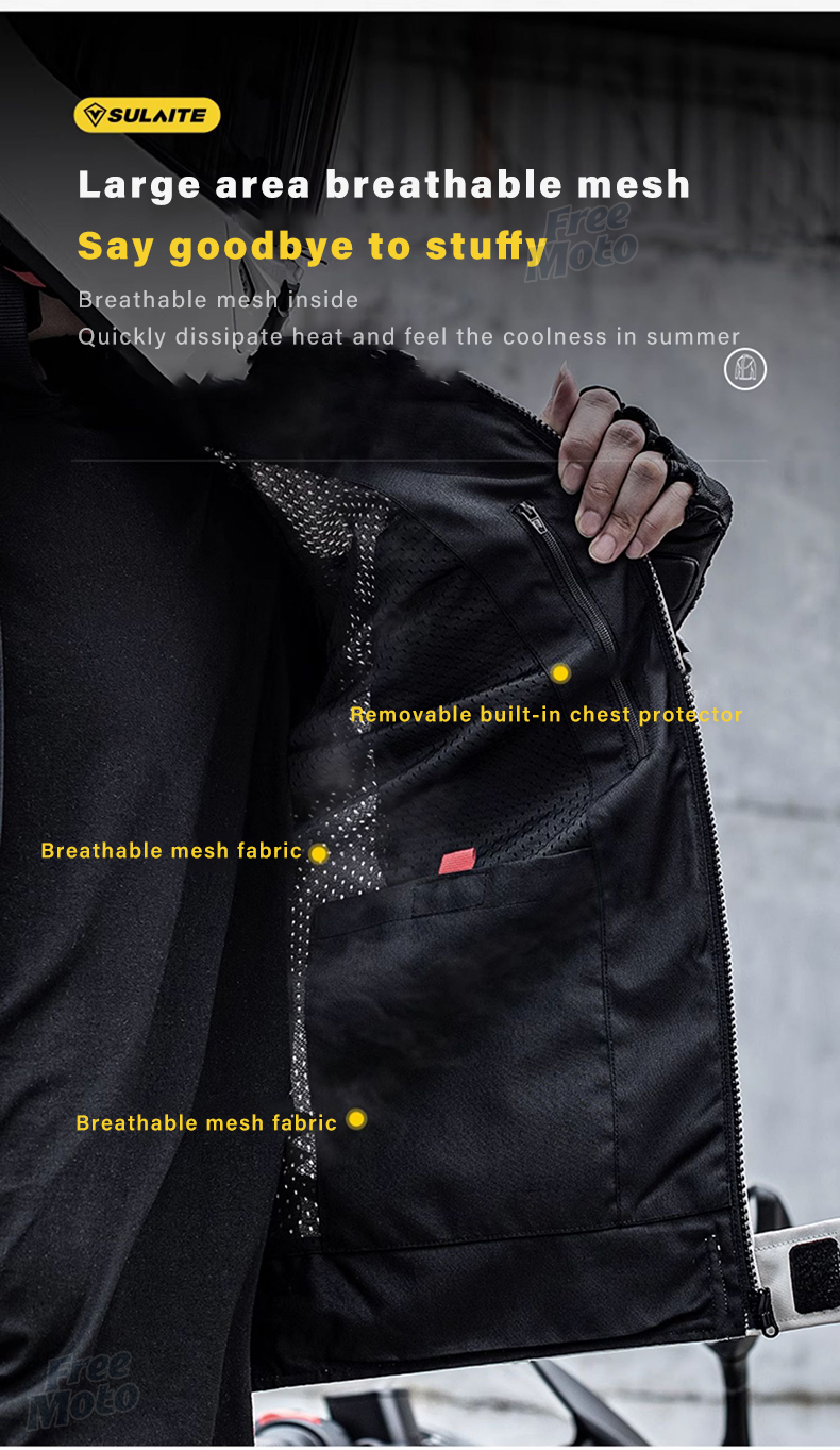 MESH MOTORCYCLE JACKET FOR MENS RIDING BIKERS RACING DUAL SPORTS BIKE ...