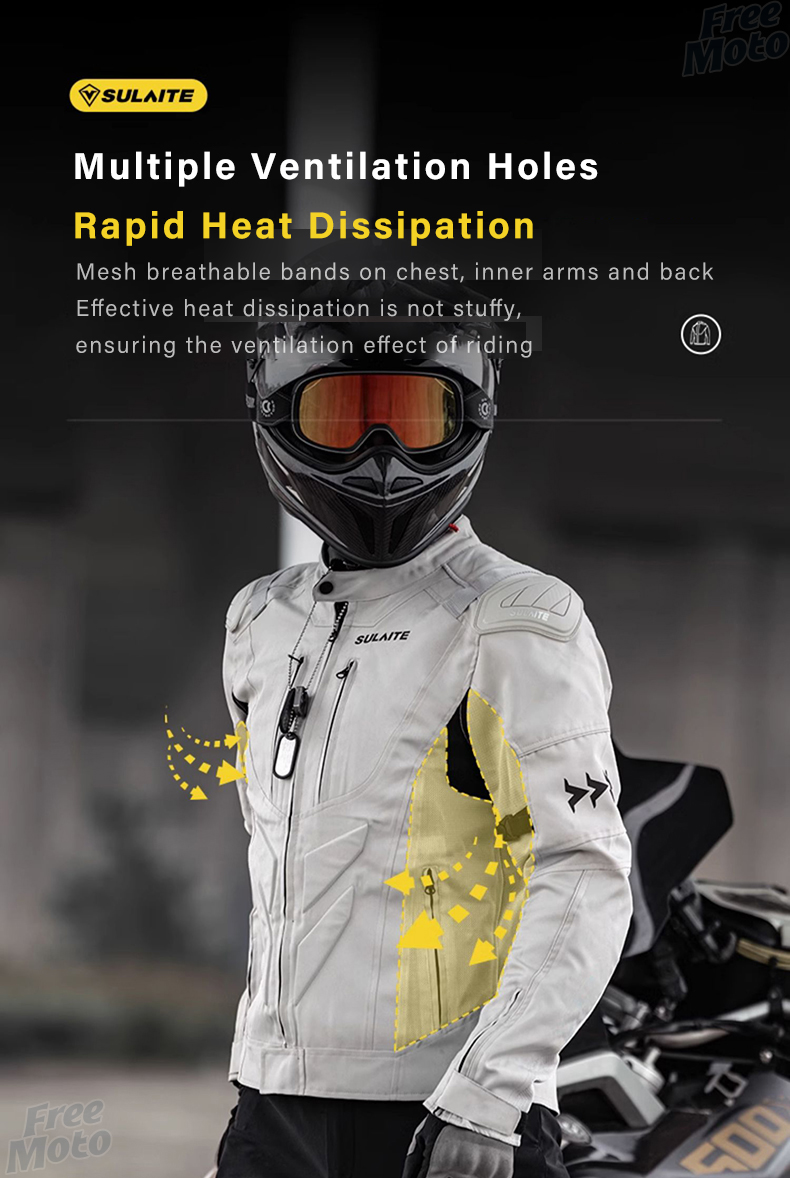 MESH MOTORCYCLE JACKET FOR MENS RIDING BIKERS RACING DUAL SPORTS BIKE ...