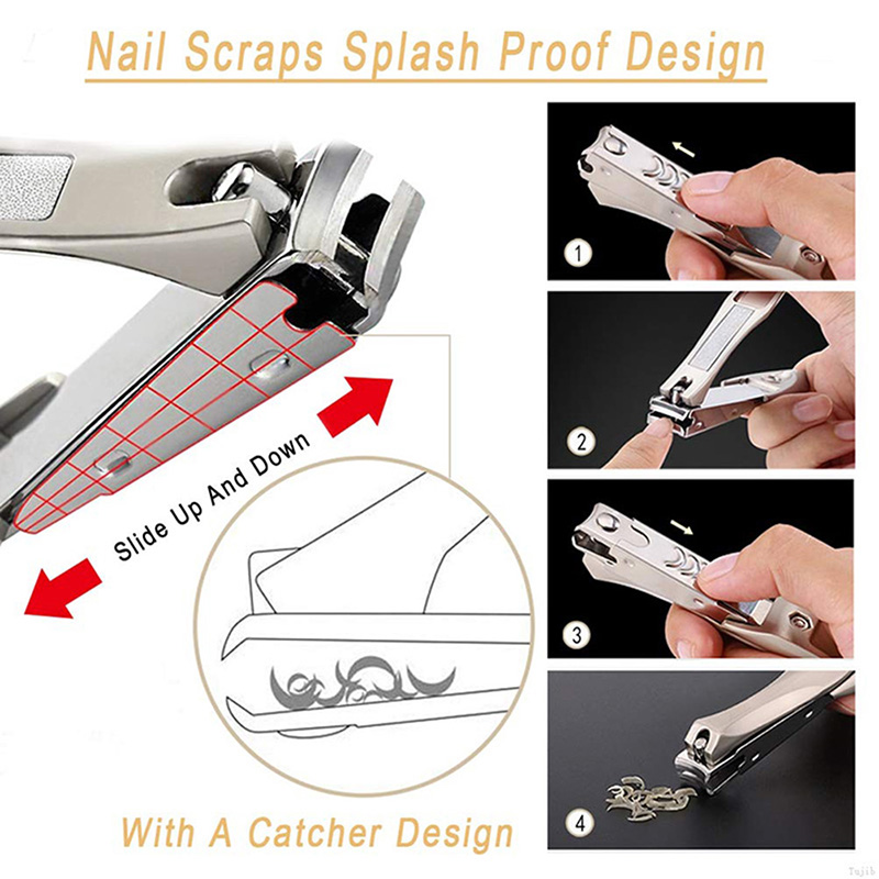KIPRUN Nail Clipper Trimmer Large Sharp Stainless Steel Anti Splash ...