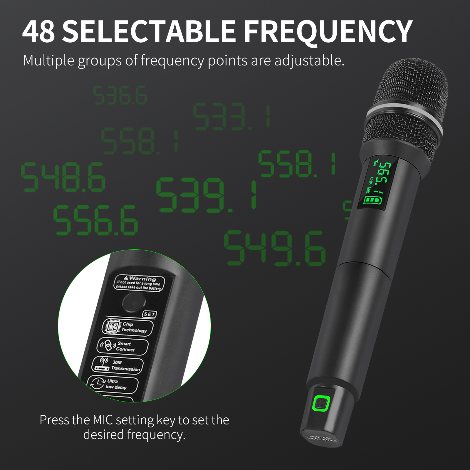 XTUGA U326 UHF Wireless Microphone System with Handheld Microphone