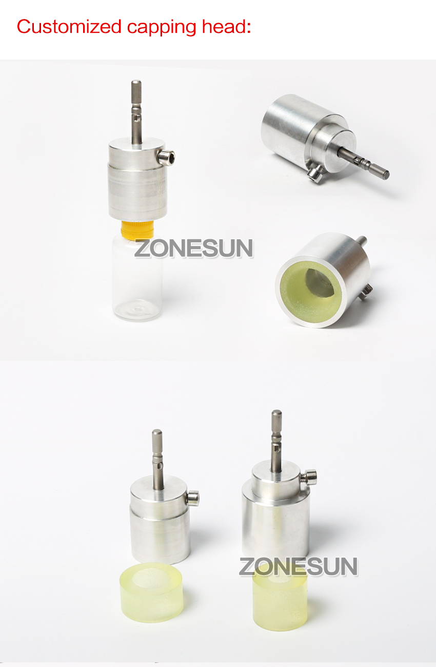 ZONESUN Custom Link Spare Parts Capping Head Metal Chuck Silicone