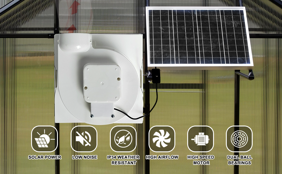 20w Solar Panel-PVC Ceiling Pipe Exhaust Exhaust Exhaust Fan 8/10/12/14 ...