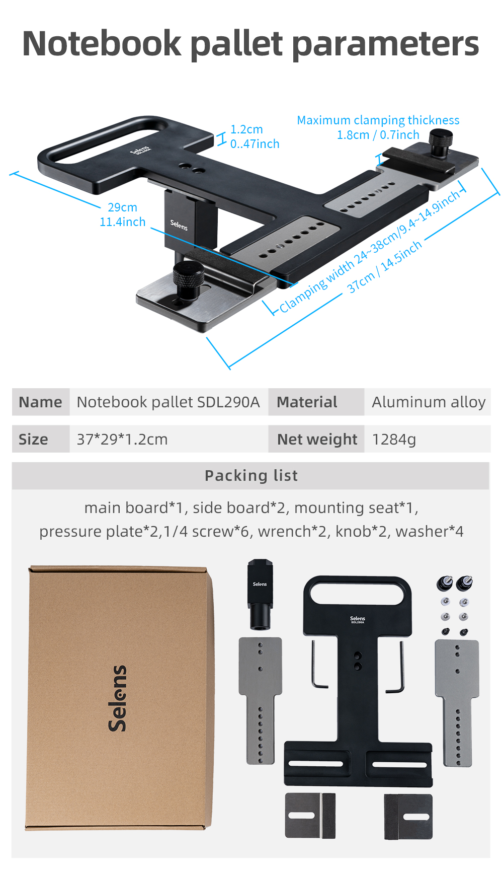 Selens Studio Laptop Tray Holder For Tripod Stand Portable Desk ...