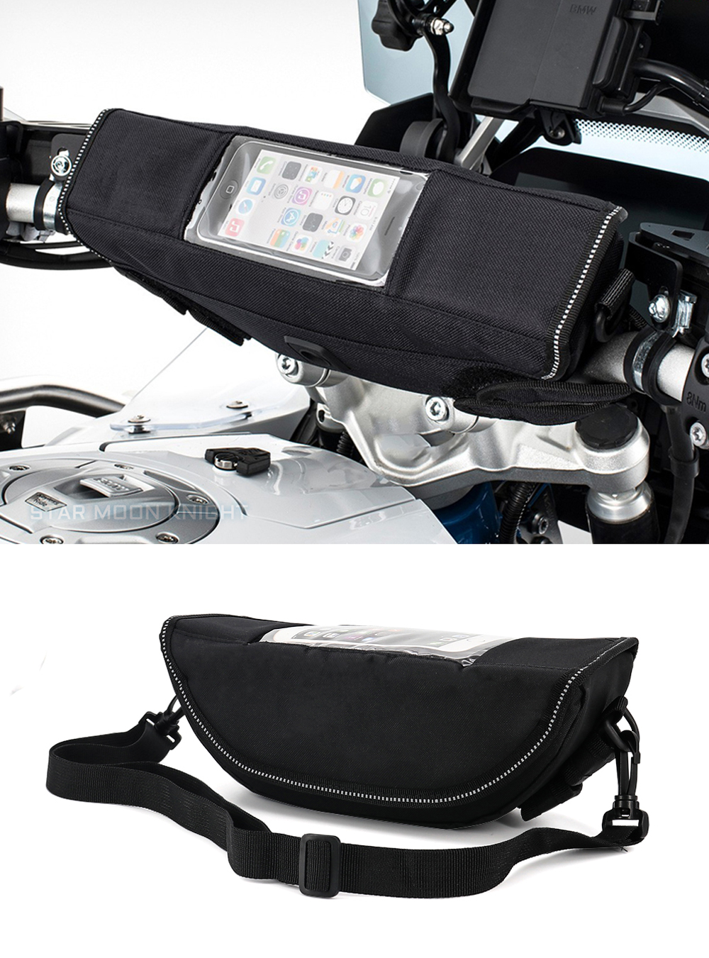 Sacoche Moto Noir Résistant PVC Sac De Selle Moto Compatible Avec Suzuki Pour V-Strom Pour Sac De Cadre Moto Outils