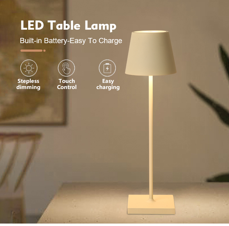 Modern LED Cordless Table Lamp Rechargeable Desk Lamp Lampu Meja Lampu ...