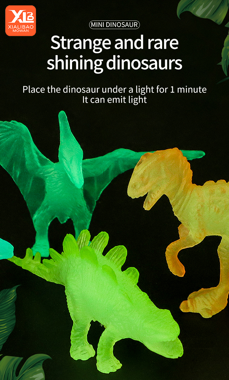 16pcs/bag Mini Luminous Dinosaurs Model Glow in the Dark Dino Toys ...