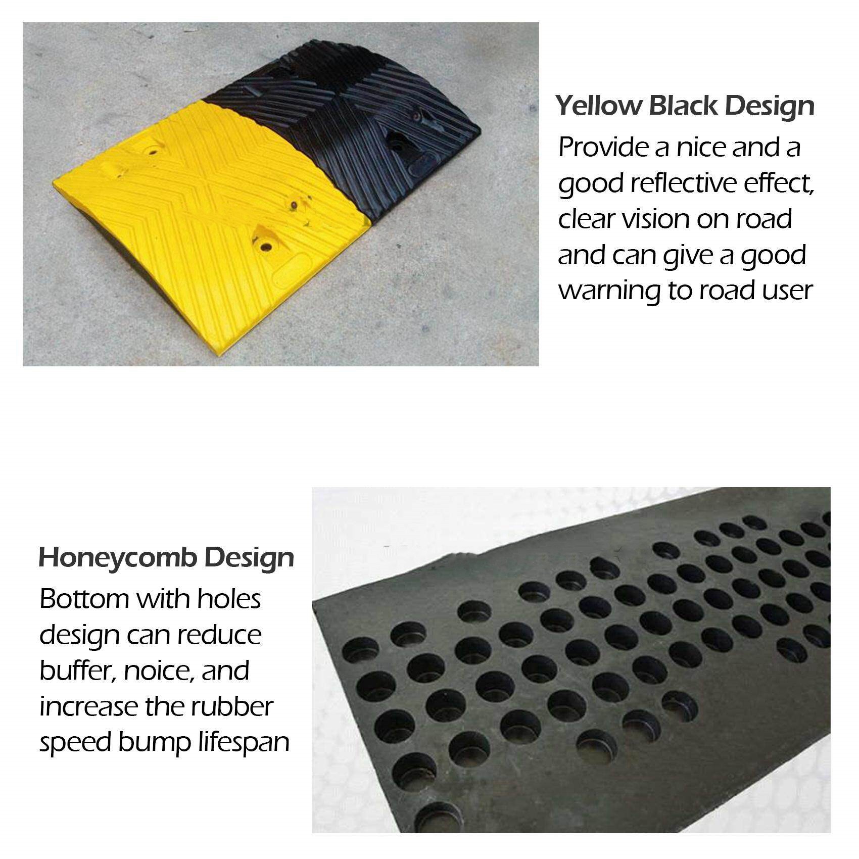 【COD】VEHICLE SAFETY RUBBER ROAD SPEED HUMP ROAD HUMP SPEED BUMP END CAP ...